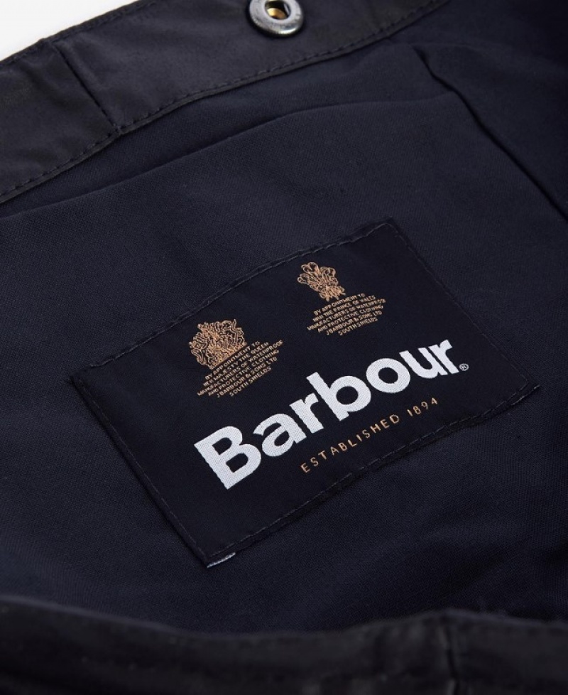 Hoods Barbour Waxed Algodon Plain Hombre Negros Mexico | B3J72764