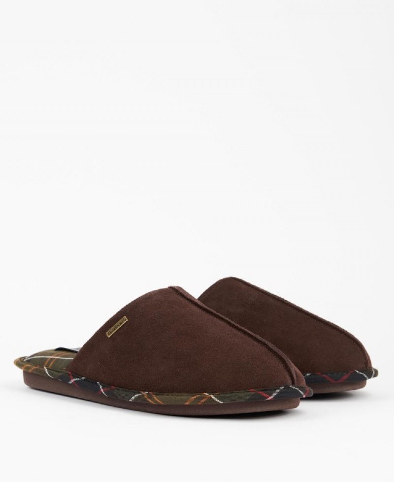 Pantuflas Barbour Foley Hombre Chocolate Oscuro Mexico | E8I47379