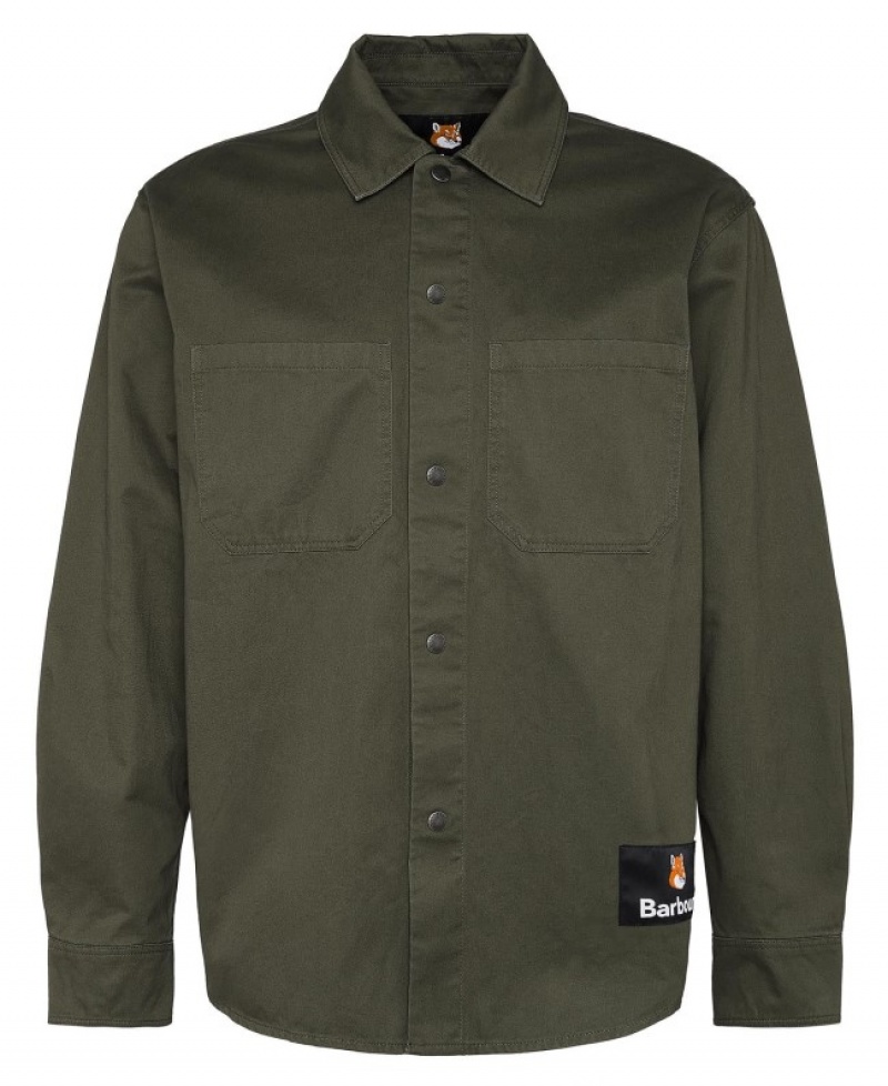 Sobrecamisa Barbour x Maison Kitsuné Relaxed Hombre Verdes Mexico | Y7Z37040