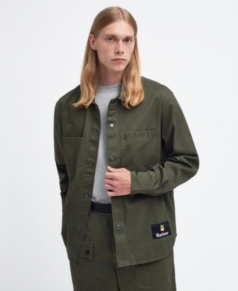 Sobrecamisa Barbour x Maison Kitsuné Relaxed Hombre Verdes Mexico | Y7Z37040