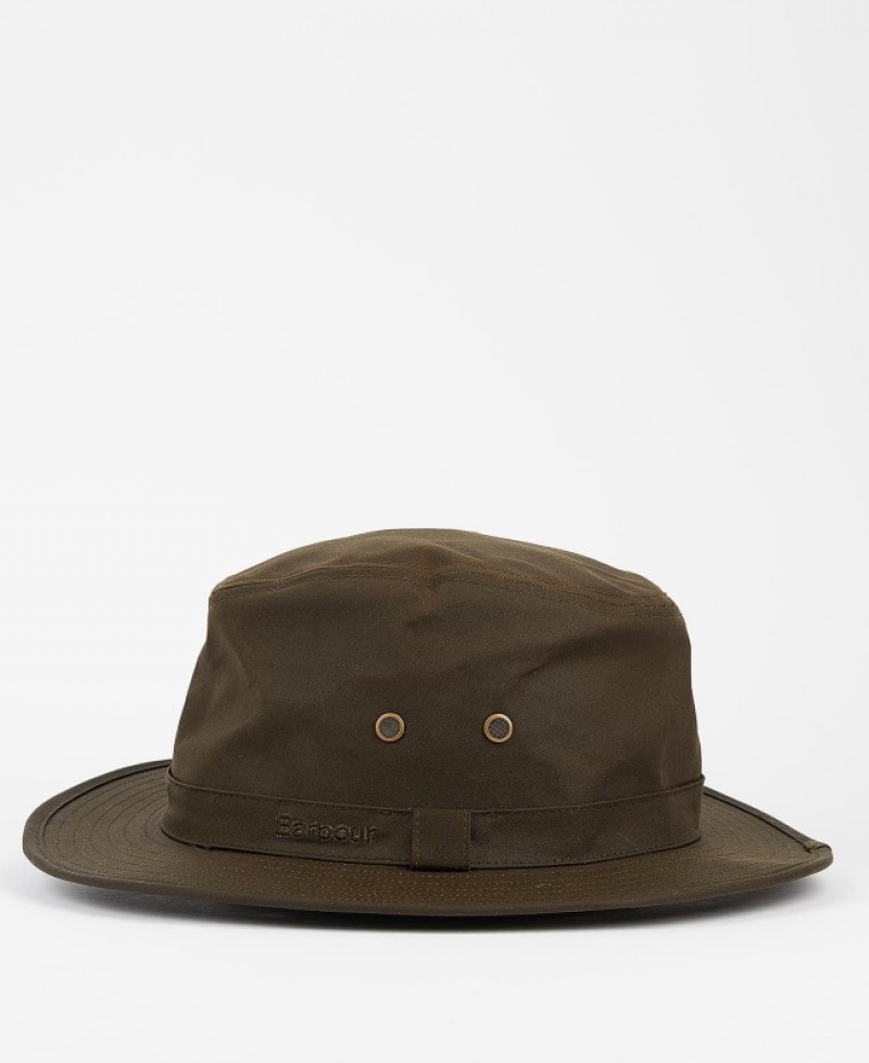 Sombreros Barbour Dawson Wax Safari Hombre Verde Oliva Oscuro Mexico | F3M37285