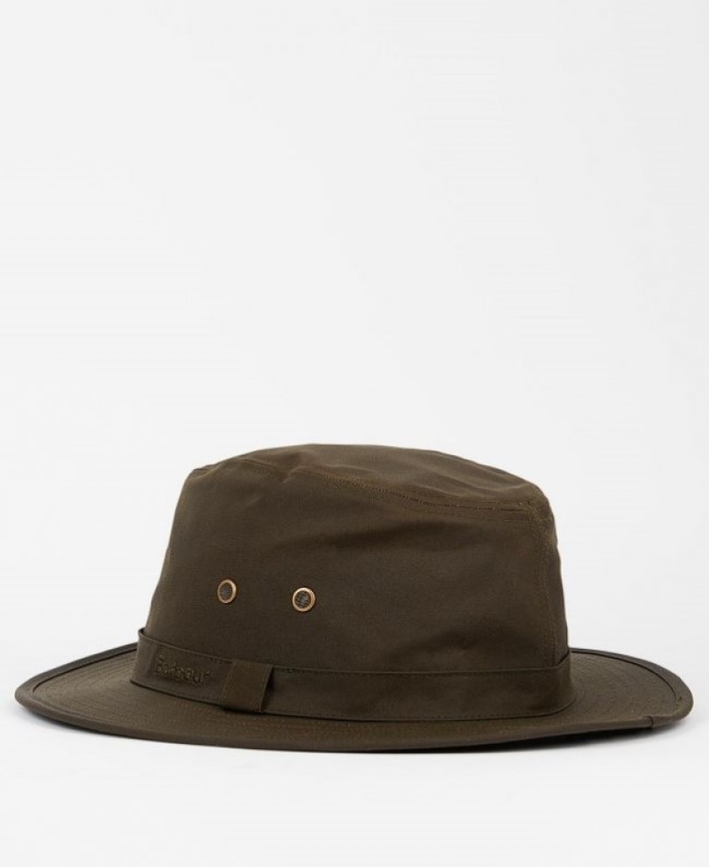 Sombreros Barbour Dawson Wax Safari Hombre Verde Oliva Oscuro Mexico | F3M37285