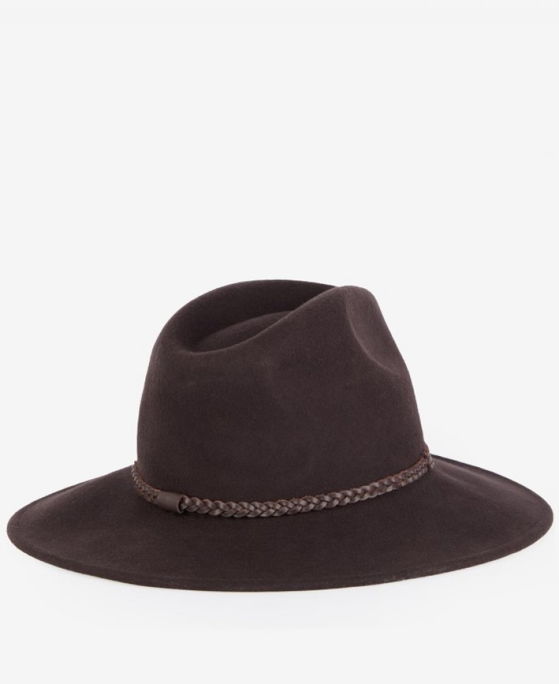 Sombreros Barbour Tack Fedora Mujer Chocolate Mexico | E9G37099