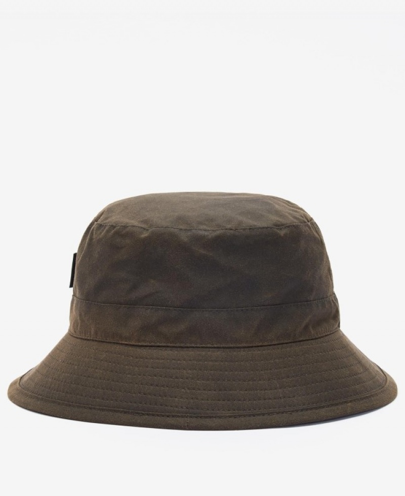 Sombreros Barbour Wax Bucket Hombre Verde Oliva Mexico | U6T36147