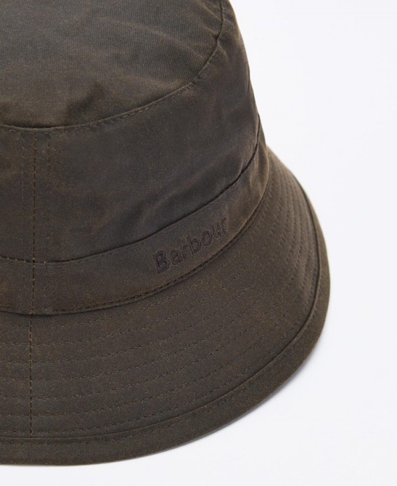 Sombreros Barbour Wax Bucket Hombre Verde Oliva Mexico | U6T36147