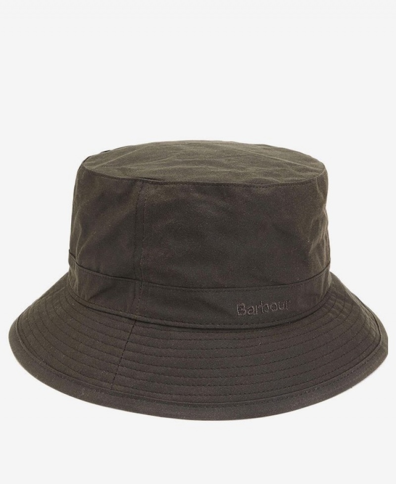 Sombreros Barbour Wax Bucket Hombre Verde Oliva Mexico | U6T36147