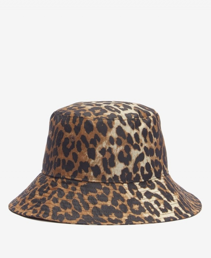 Sombreros Barbour x GANNI Waxed Leopard Bucket Mujer Beige Mexico | G2S97553