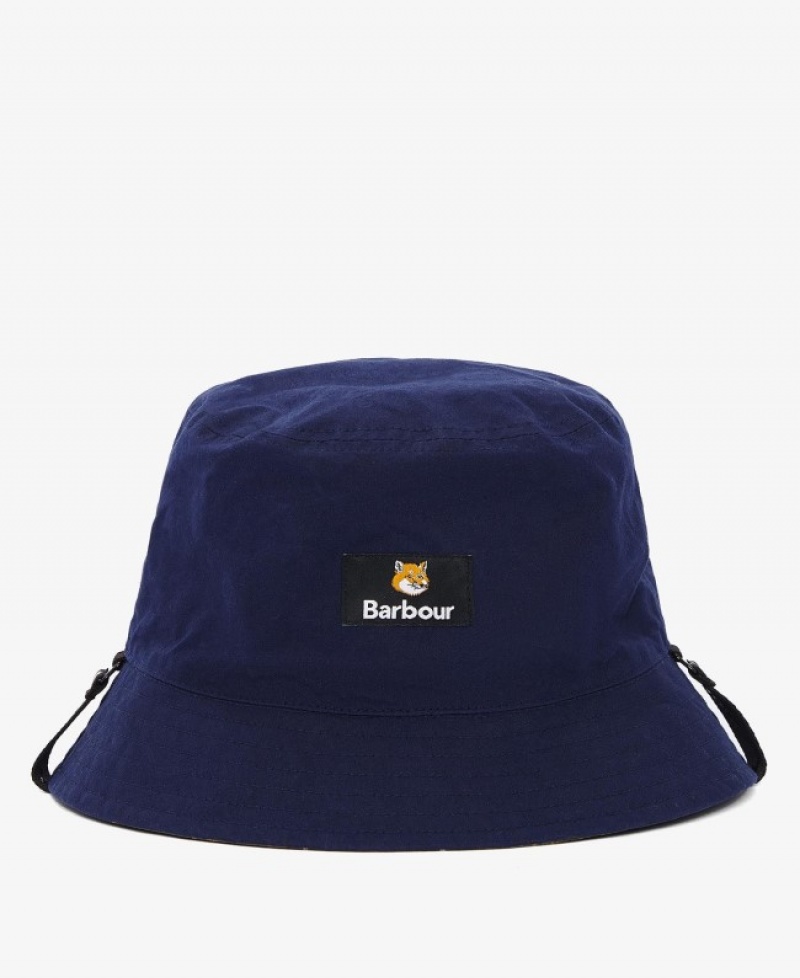 Sombreros Barbour x Maison Kitsuné Reversible Bucket Hombre Azul Marino Oscuro Mexico | Z2Q78678