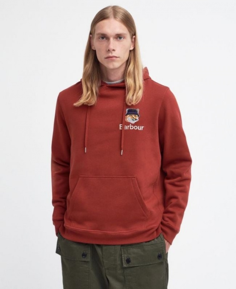 Sudadera con Capucha Barbour x Maison Kitsuné Fox Head Hombre Rojos Mexico | M4X73758