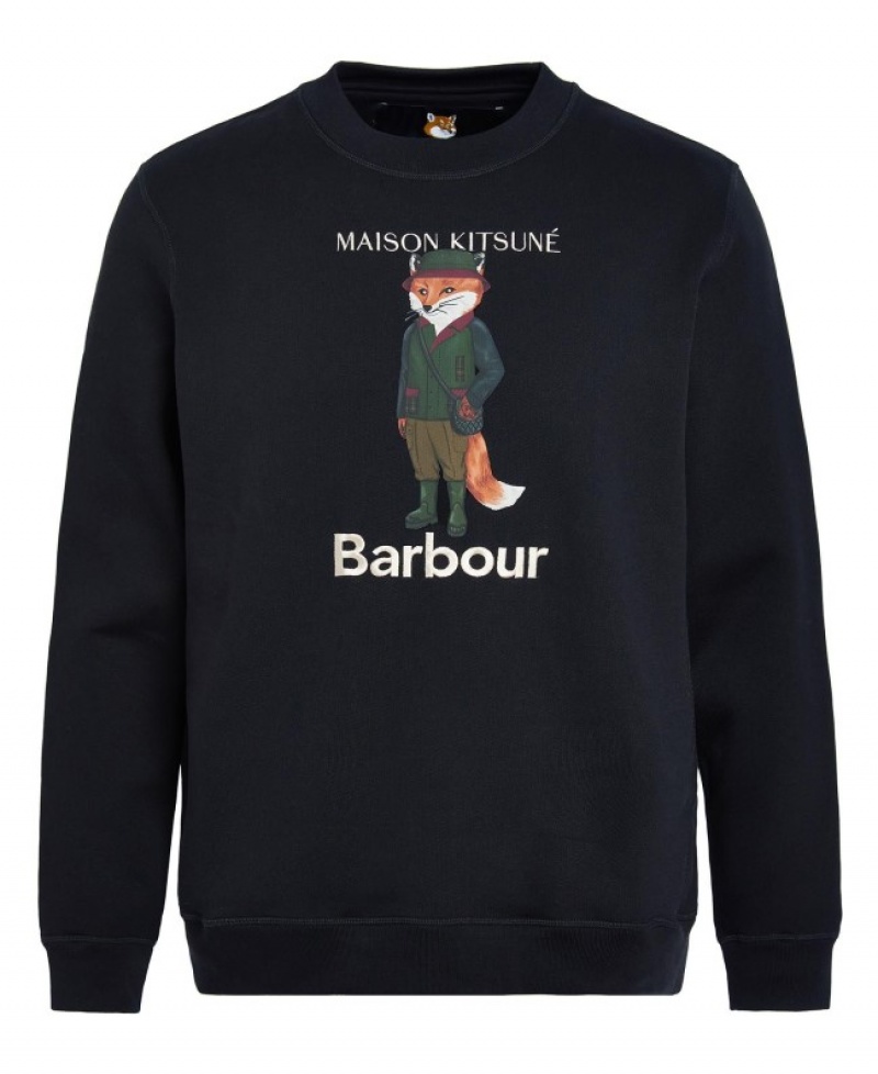 Sudaderas Barbour x Maison Kitsuné Beaufort Fox Hombre Negros Mexico | Q2P09992