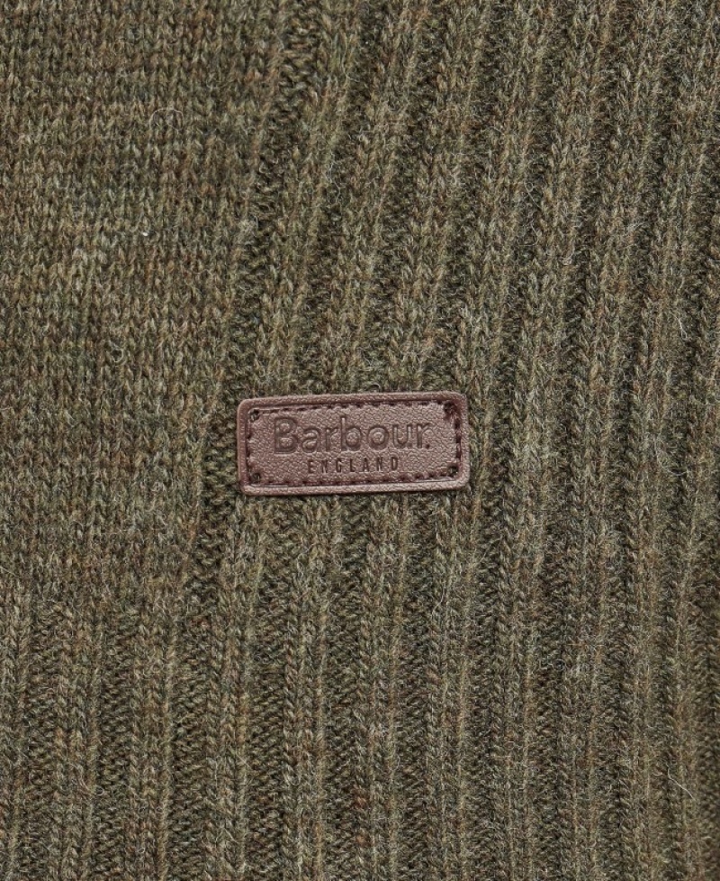 Suéter Barbour Nelson Essential Half Zip Hombre Verde Oliva Mexico | J9E31306