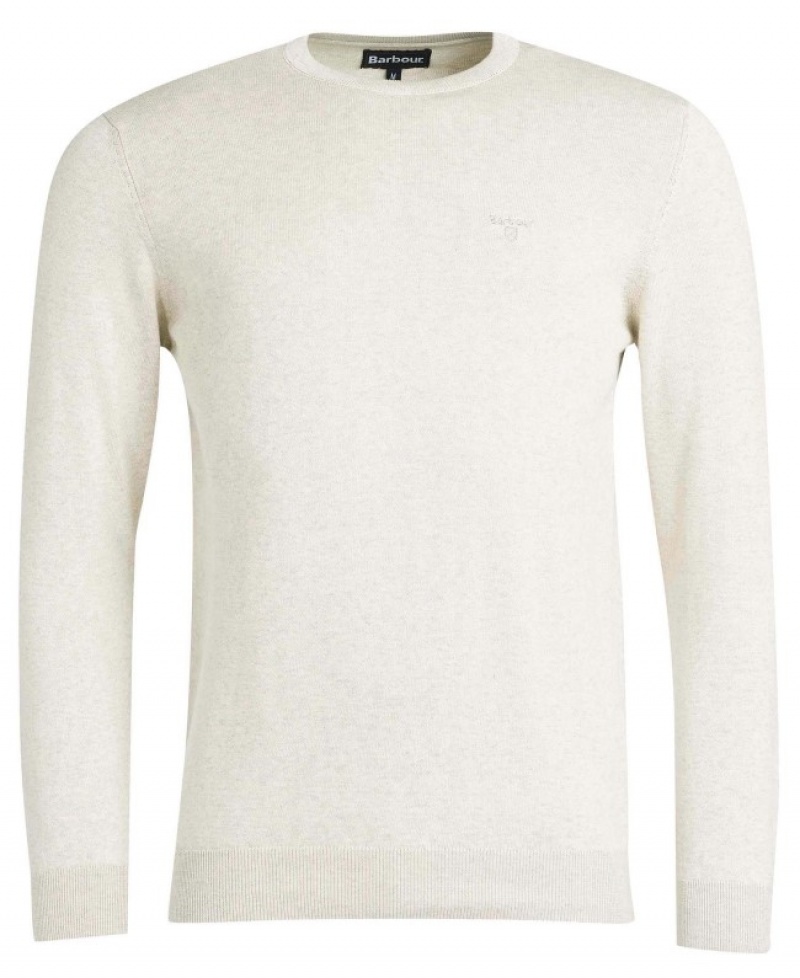 Suéter Barbour Pima Algodon Crew Neck Hombre Blancos Mexico | Q9B21957