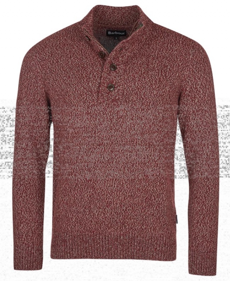 Suéter Barbour Sid Half Zip Hombre Rojos Mexico | M4B09444