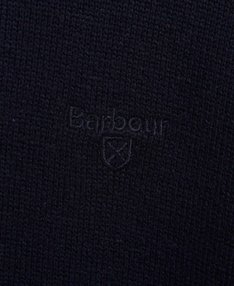 Suéteres Barbour Algodon Half Zip Hombre Negros Mexico | C1Z18774