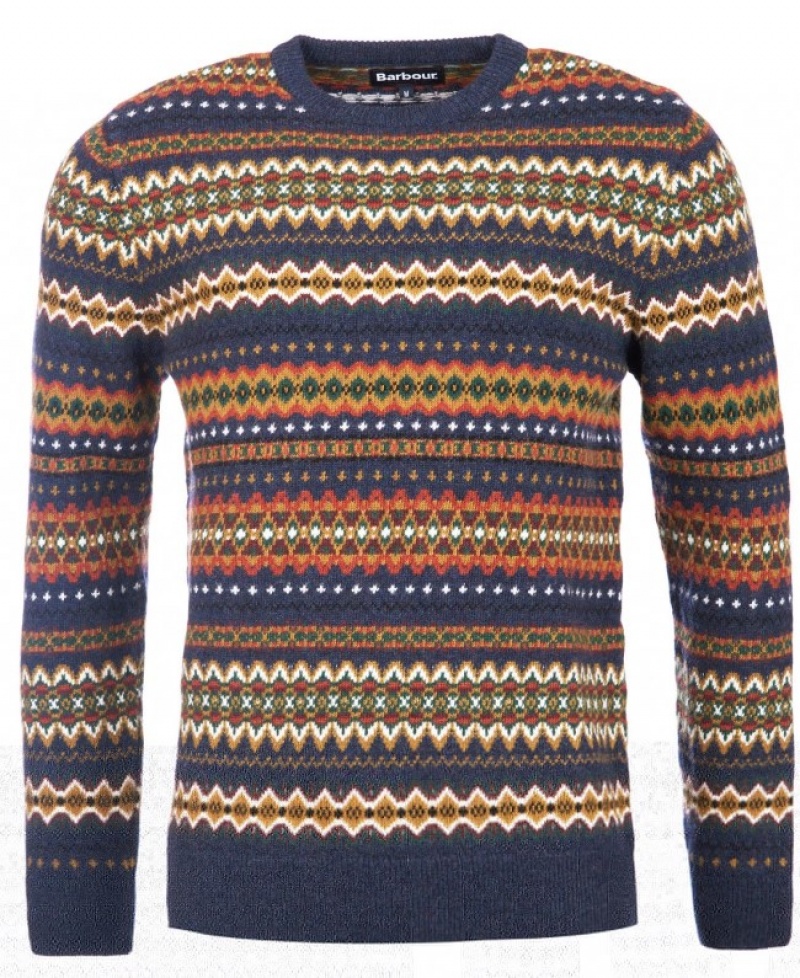 Suéteres Barbour Case Fairisle Crew Neck Hombre Azules Mexico | X1W81614