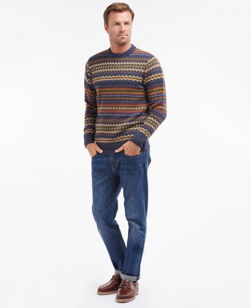 Suéteres Barbour Case Fairisle Crew Neck Hombre Azules Mexico | X1W81614