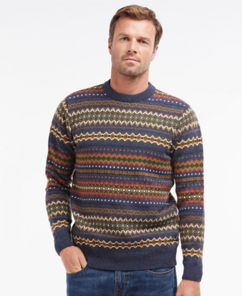 Suéteres Barbour Case Fairisle Crew Neck Hombre Azules Mexico | X1W81614