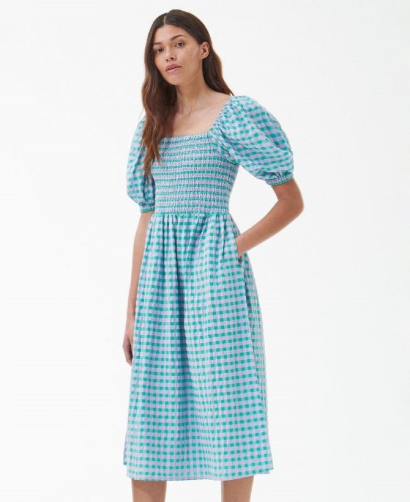 Vestido Barbour Geranium Midi Mujer Azules Mexico | N7D24248