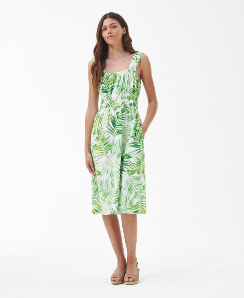 Vestido Barbour Plumeria Midi Mujer Verdes Mexico | Y0L64027