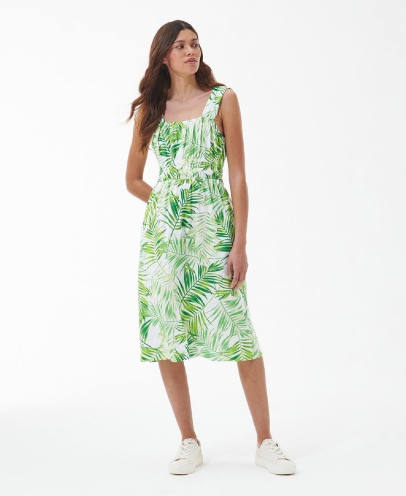 Vestido Barbour Plumeria Midi Mujer Verdes Mexico | Y0L64027