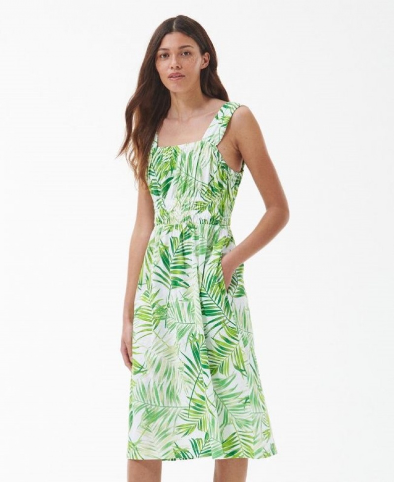 Vestido Barbour Plumeria Midi Mujer Verdes Mexico | Y0L64027