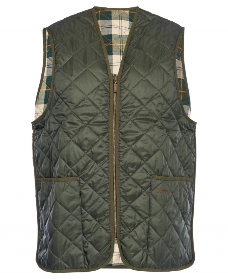 Chalecos Barbour Acolchado Zip-In Liner Waistcoat Hombre Verde Oliva Mexico | R8K18405