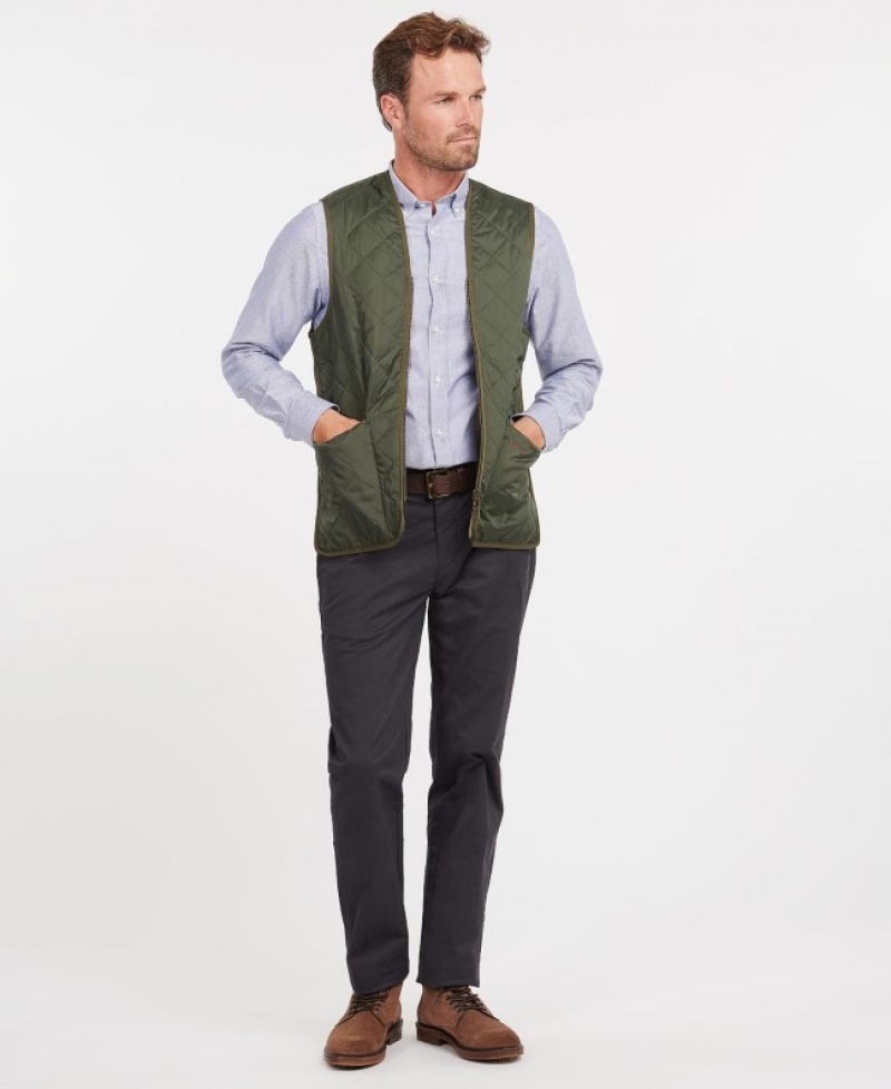 Chalecos Barbour Acolchado Zip-In Liner Waistcoat Hombre Verde Oliva Mexico | R8K18405