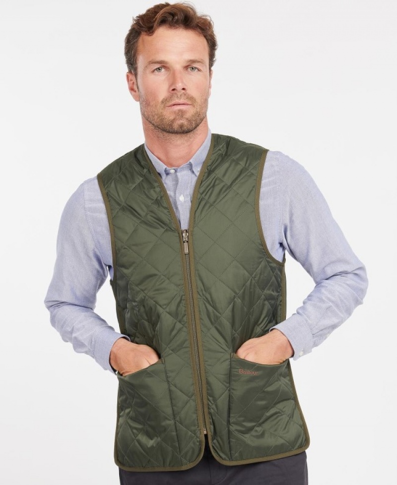 Chalecos Barbour Acolchado Zip-In Liner Waistcoat Hombre Verde Oliva Mexico | R8K18405