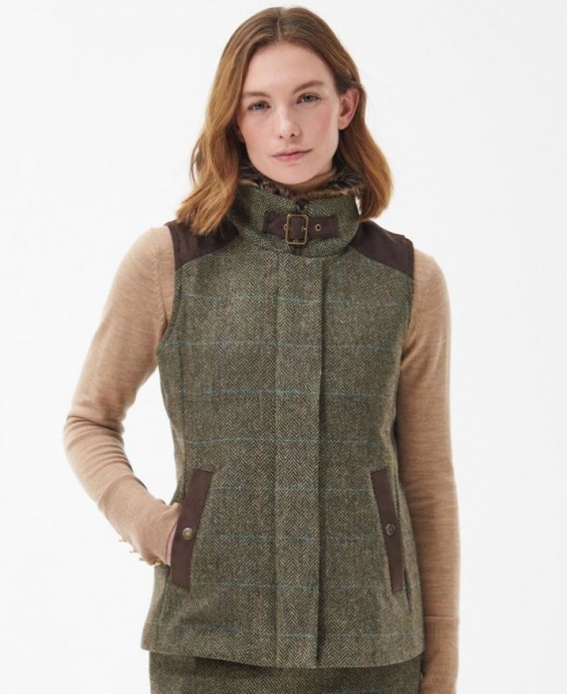 Chalecos Barbour Alder Lana Gilet Mujer Verdes Mexico | N4S64824