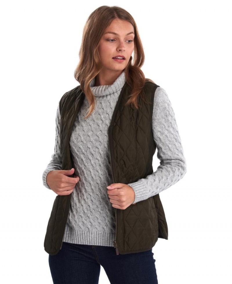 Chalecos Barbour Betty Interactive Liner Waistcoat Mujer Verde Oliva Oscuro Mexico | E3I97331