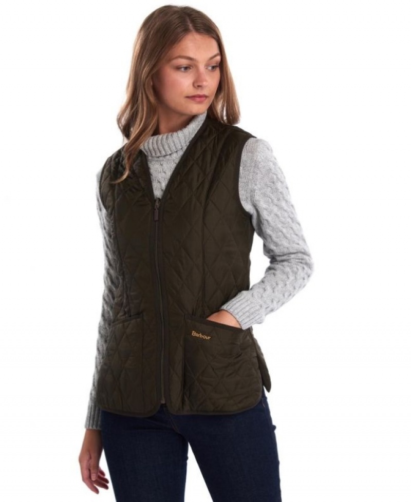 Chalecos Barbour Betty Interactive Liner Waistcoat Mujer Verde Oliva Oscuro Mexico | E3I97331