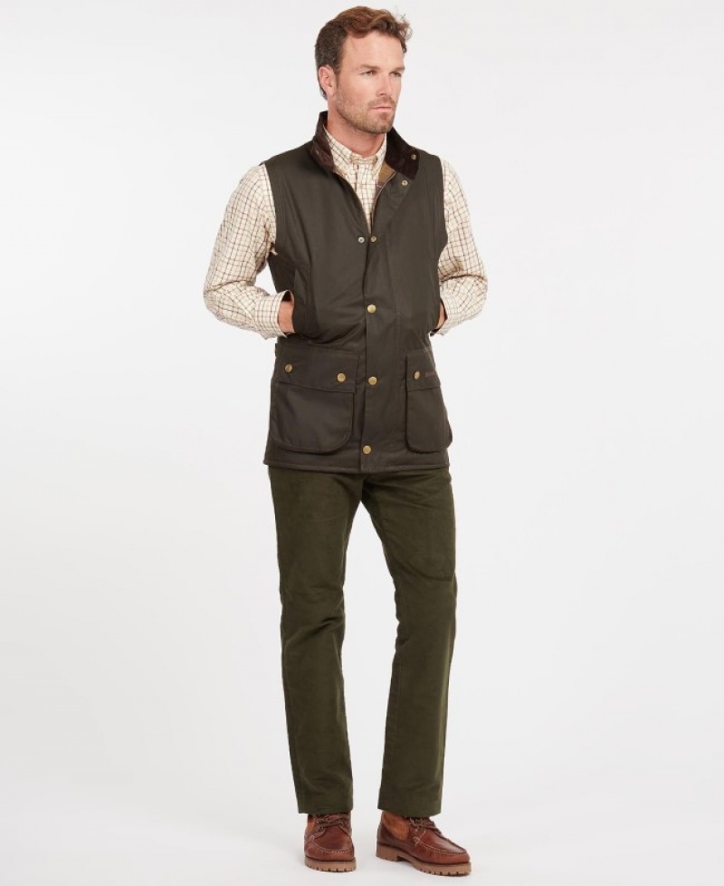 Chalecos Barbour New Westmorland Wax Gilet Hombre Verde Oliva Mexico | B3K10777