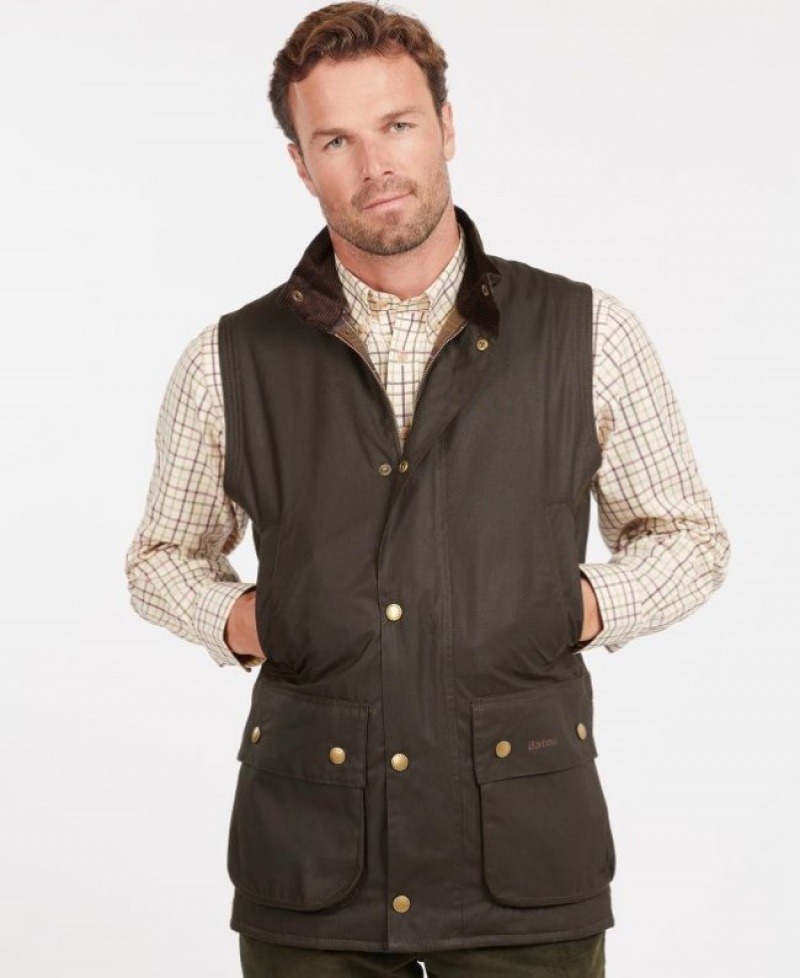 Chalecos Barbour New Westmorland Wax Gilet Hombre Verde Oliva Mexico | B3K10777