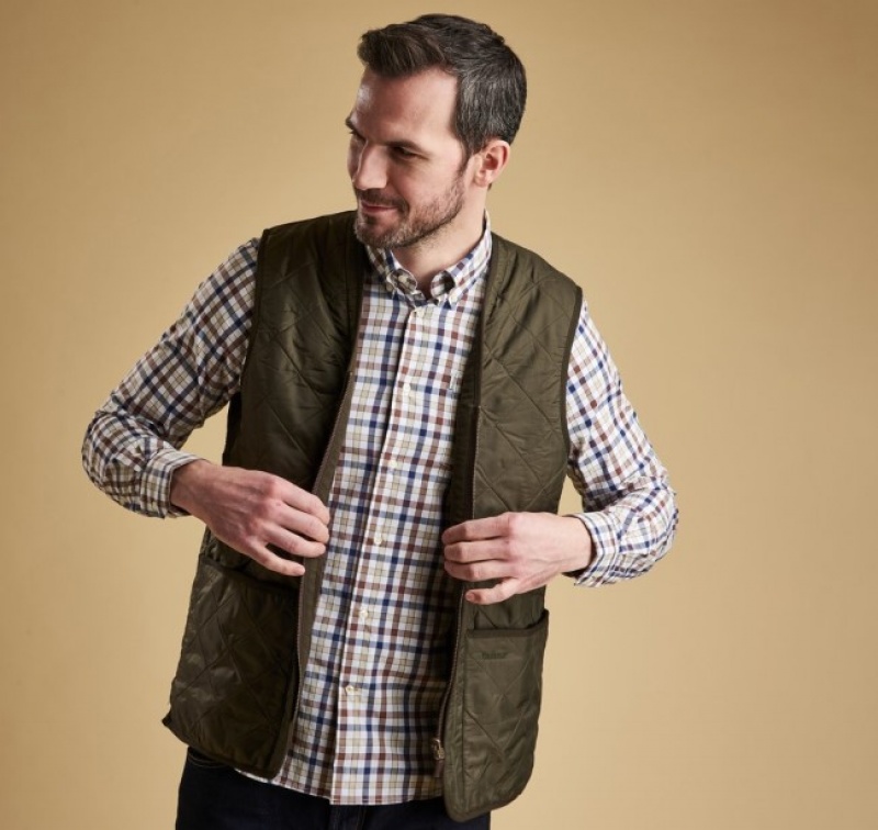 Chalecos Barbour Polarquilt Zip-In Liner Waistcoat Hombre Verde Oliva Mexico | P0G52610