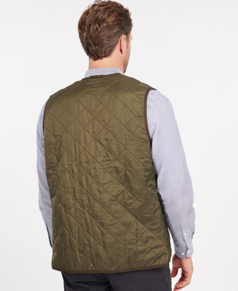 Chalecos Barbour Polarquilt Zip-In Liner Waistcoat Hombre Verde Oliva Mexico | P0G52610