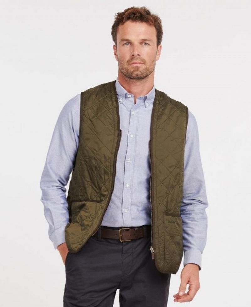 Chalecos Barbour Polarquilt Zip-In Liner Waistcoat Hombre Verde Oliva Mexico | P0G52610