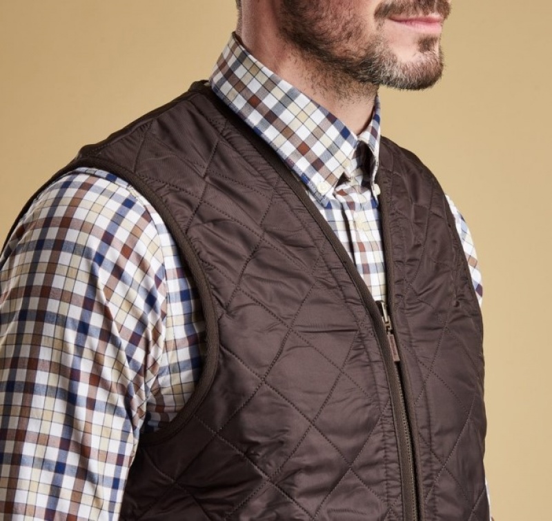 Chalecos Barbour Polarquilt Zip-In Liner Waistcoat Hombre Marrom Mexico | Q7C56540