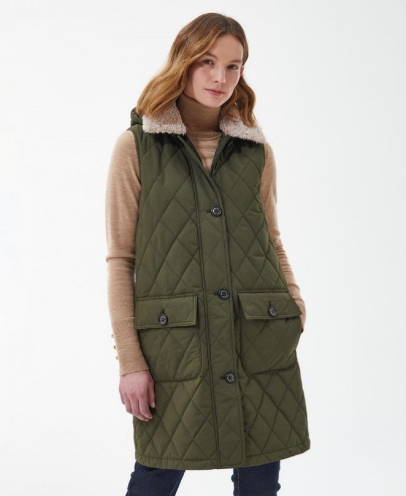 Chalecos Barbour Zander Gilet Mujer Verdes Mexico | T6B48595