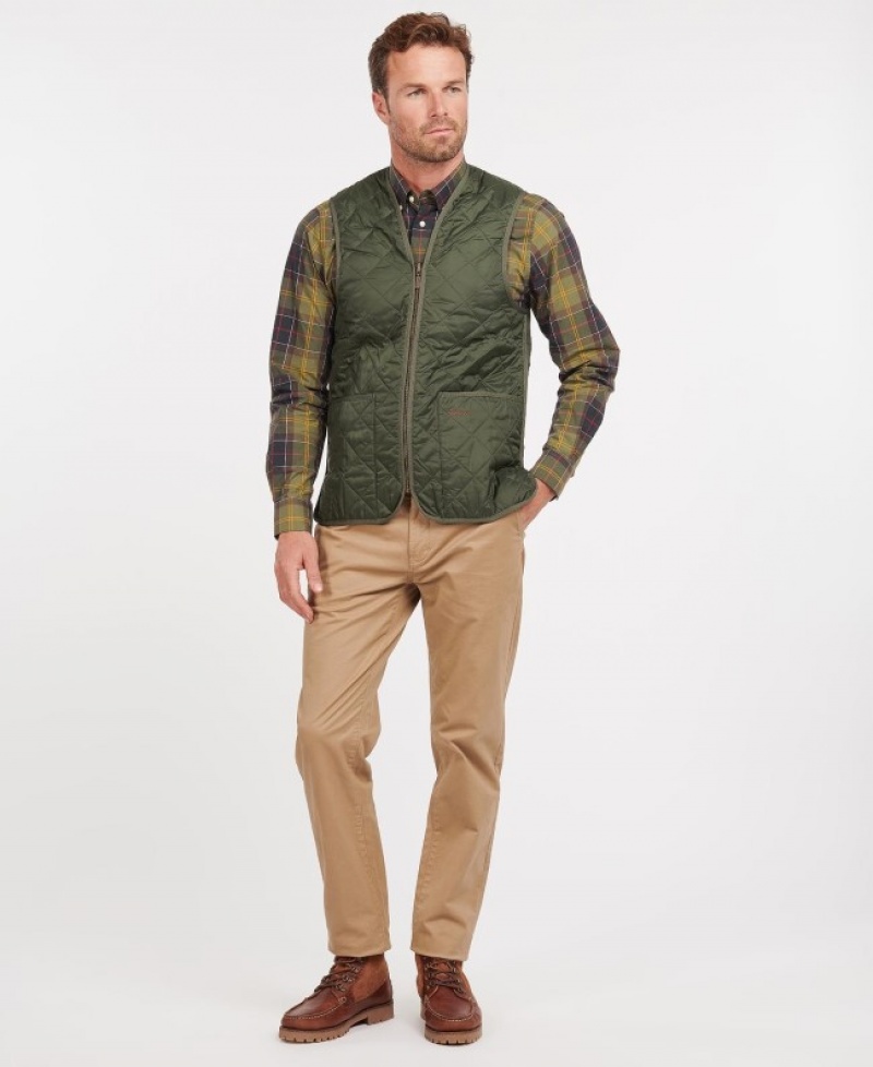 Chalecos Barbour Zip-In Liner Acolchado Waistcoat Hombre Verde Oliva Mexico | I8O62412